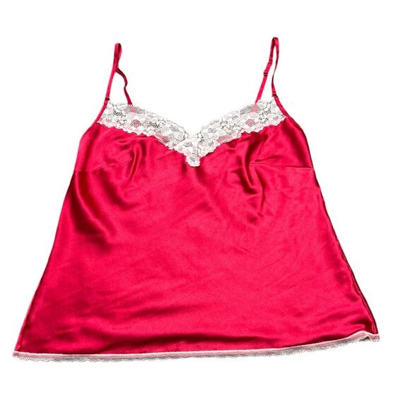 Victoria's Secret Red with White lace trim cami top size medium - Picture 5 of 5